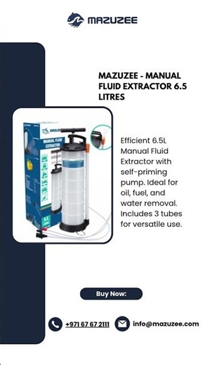 MAZUZEE - Manual Fluid Extractor, 6.5 Liters