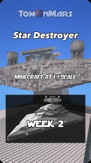 TomOnMars on Instagram: "1:1 Imperial Star Destroyer in Minecraft | WEEK 2 of this Star Wars megaproject! 🟥Follow @tomonmars for more Minecraft Star Wars creations and inspiration 🟧Download builds via my Patreon 🟨Check out my YouTube for long-form videos, links in bio Tags🔖- #minecraft #minecraftbuilds #starwars"