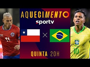 CHILE X BRASIL | AQUECIMENTO | COM IMAGENS | ELIMINATÓRIAS DA COPA 2026 | #live | sportv