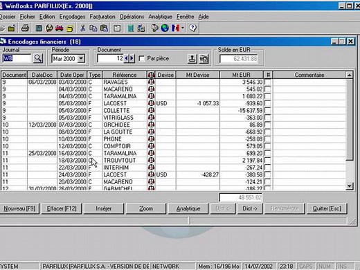 WinBooks - Encodage des financiers
