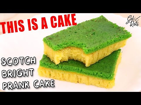 SCOTCH BRIGHT PRANK CAKE - EDIBLE WASHING SPONGE CAKE - Gol Roti