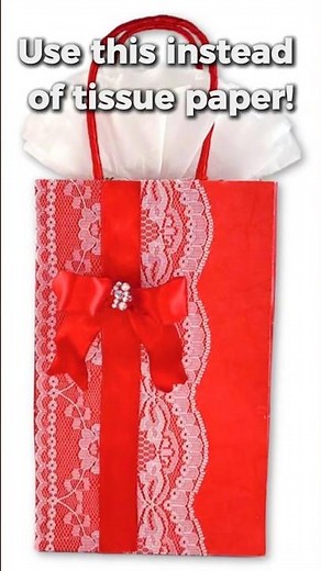 Out of Tissue Paper? Try This INSTEAD (Valentine's Gift Bag HACK) #shorts #diy #giftbags