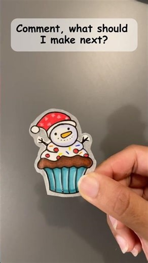 Turning Your Comment Into a Sticker! 🧁⛄ | Cupcake + Snowman Sticker Design | Day 8 Sticker Series