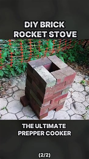 DIY Brick Rocket Stove - A Preppers Dream (2/2) #RocketStove #DIYRocketStove #DIYProject#OutdoorCooking#fyp
