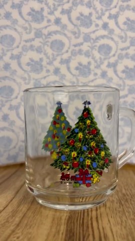 Vintage Luminarc Christmas Glass Mug - Etsy