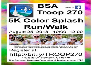5K Color Splash Run/Walk - Boy Scouts Troop 270 Newtown, CT