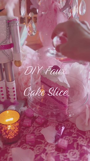 DIY Faux Cake Slice Tutorial - Easy and Fun Pink Nutcracker Decor