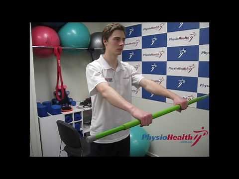 Active assisted shoulder flexion with stick