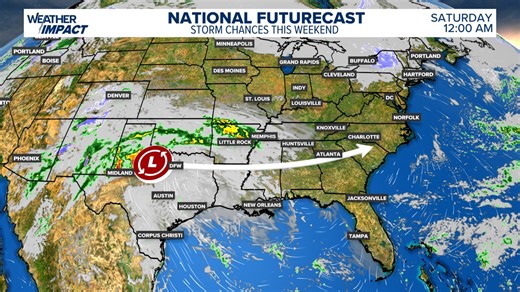 Rain and thunderstorms target the southern US on Valentine's weekend