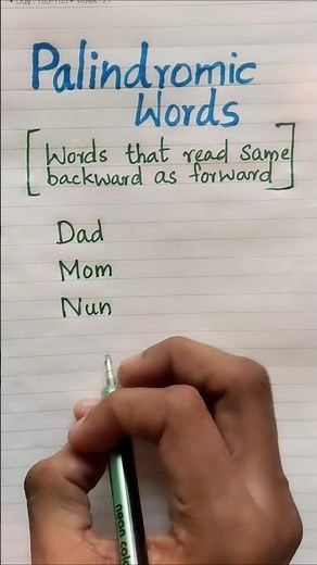 Palindromic Words #englishlearning #Palindromewords #palindrome