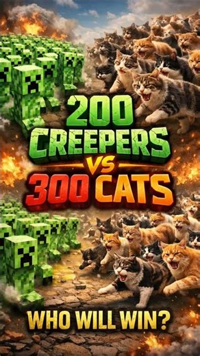 Creepers are scared of cats but what if there are 300?!”#minecraft #gaming #trending #minecraftmemes