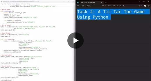 Task 2 Completed , A Tic Tac Toe Using a Python Thanks InternPe | Ganga Katte