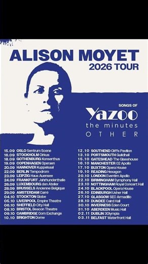 Alison Moyet 2026 Tour Tickets - Twickets Bot - Song of Yazoo - The Minutes Other