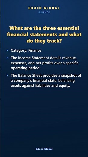 What are the three essential financial statements and what do they track? 📊 #shorts