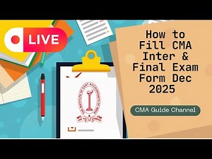 Live Demo :- How to Fill CMA Inter & Final December 2025 Exam Form | CMA Inter & Final Exam Form dec