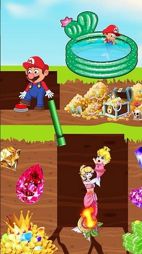 Mario Saves Mermaid Princess Peach from Danger | Heartwarming Rescue Story for Kids #story