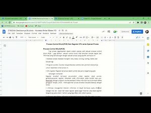 Process Control Block(PCB) dan Register CPU serta Operasi Proses(Sistem Operasi P2)