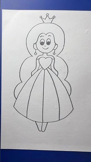 Amazing princess drawing with pencil step by step