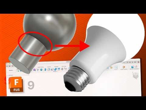 EASY light bulb shape | Day 9 of Learn Autodesk Fusion in 30 Days (2026 EDITION)