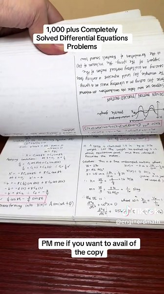 1,000 plus Completely Solved Differential Equations Problems #fyp #enginerdmath #engineering #mathematics #differentialequations #DE #notes #book