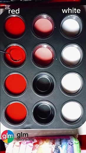 "Mixing White and Red Colors with Different Ratios 🎨 | Color Blending Tutorial | glm colour mixing