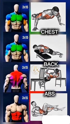 Chest Arms Back Abs workout ❌ No Equipment #shorts #homeworkout