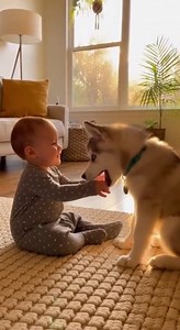 Baby and puppy howling together | Natasya Oktaviani