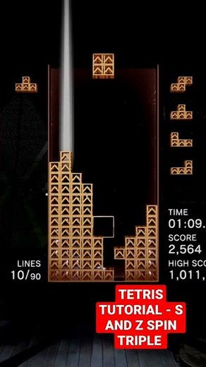 Tetris Tutorial - S and Z Spin Triple #tetris #tutorial
