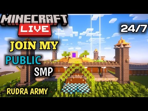 24/7 Joinable Minecraft SMP (PUBLIC) ~ 1.21 Java & Bedrock Survival Server ~ #shortslive #minecraft
