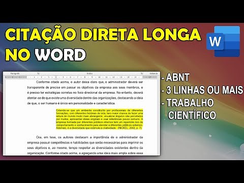 COMO FAZER CITAÇÃO DIRETA LONGA NAS NORMA ABNT NO WORD