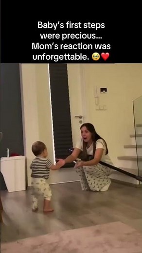 Baby’s first steps were precious…Mom’s reaction was unforgettable. 🥹❤️