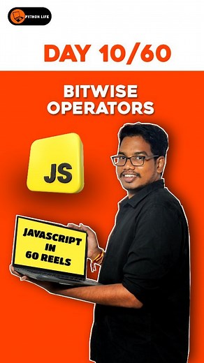 PythonLife on Instagram: "Java Script 60Days Series Day 10/60 where Javascript Bitwise Operators?🔥 Share with your Friends #javascript #Javascripttelugu #jstelugu #js #Javascriptpythonlife #Javascript #PythonLife"