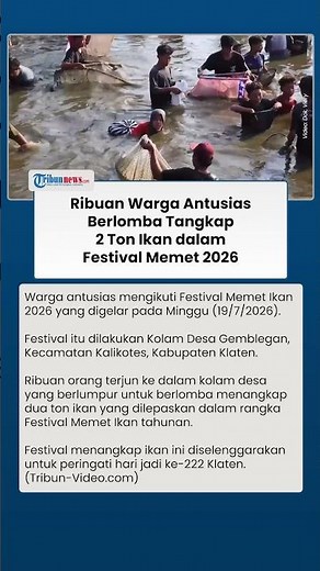 Ribuan Warga Berebut 2 Ton Ikan di Lumpur! Festival Memet Ikan Klaten 2026 Pecah