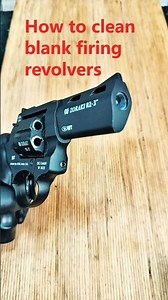 How to clean blank firing revolvers #asmr #knifeskills #revolver #ballistol