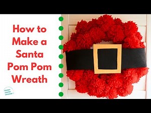 DIY Pom Pom Santa Wreath