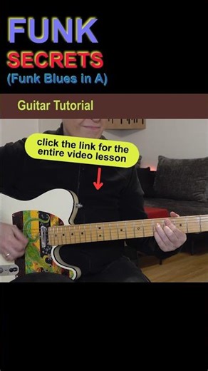 FUNK SECRETS - Funk Blues Groove in A - Jazz Guitar Tutorial #shorts