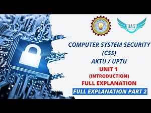 Computer System Security (CSS) Unit 1 | Full Explanation | Part 2 | AKTU | Exams | Unique AppSites
