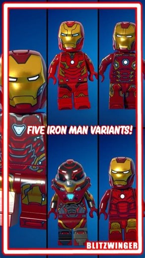 All 5 LEGO Iron Man Skins in Fortnite #shorts