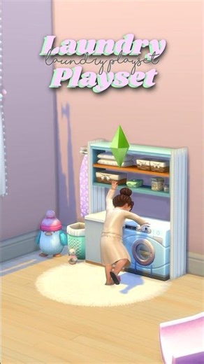 “Functional” Laundry Play set For Toddlers | No CC | Sims 4 | Build Tips #sims4