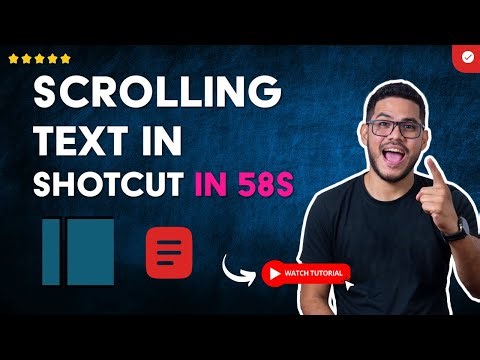 How to ADD SCROLLING TEXT in SHOTCUT in 58S