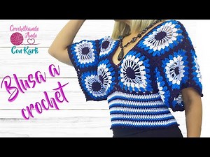 Blusa tejida a crochet 🥰 Modelo "Ojitos" 👀 - FACIL Y EN TODAS LAS TALLAS - Paso a Paso