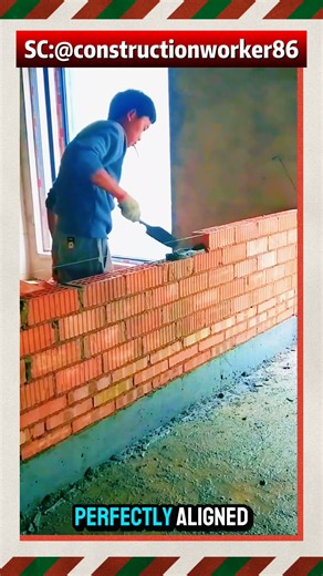 neat and clean brick installation 1019 #bricklaying #construction #constructionchannel