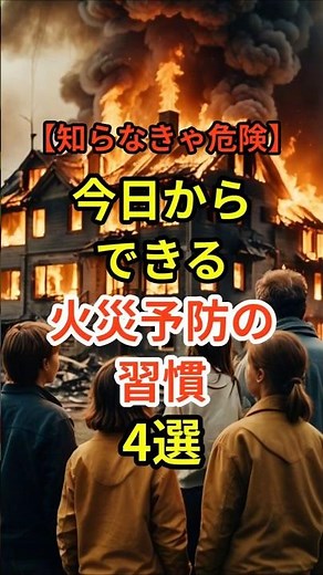 知らなきゃ危険今日からできる火災予防の習慣4選#火災予防 #家庭の安全#防災初心者 #暮らしの知恵