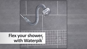 The unique flexible arm design lets you adjust the height and angle of the shower head quickly and easily. Learn more at http://bit.ly/1OxjDKM | Waterpik Showers