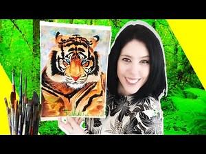 Painting a REALISTIC Tiger Step-By-Step with WATERCOLOR