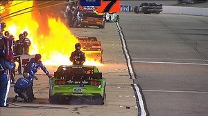 Huge Fire Engulfs Brendan Gaughan's Pit Crew - Richmond 2015 - NASCAR Sprint Cup - NASCAR O'Reilly Videos