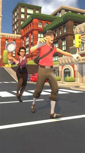 Scout teases Miss Pauling with a toy chicken#shorts #tf2