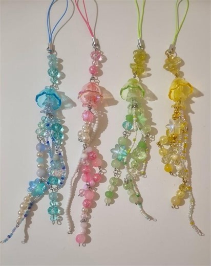 Handmade Beaded Jellyfish Keychain, Ocean Bag Charm - Etsy