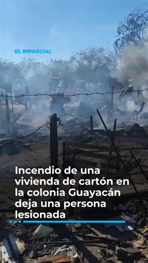 #Emergencias | Una mujer de aproximadamente 54 años de edad, resultó con lesiones por quemadura, tras el incendio de su vivienda, en la invasión El Guayacán, al Norte de Hermosillo. De acuerdo a los datos recabados en el lugar, el incidente se registró alrededor de las 10:40 horas, en calle Sin Nombre, en una vivienda en la que había dos cuartos de lámina de cartón y uno de ellos era habitado por Margarita, de 54 años, quien sufrió quemaduras de primero y segundo grado, reveló Bomberos de la ciu