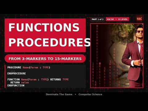 FUNCTIONS & PROCEDURES - Olvl | IGCSE P2 , PART 1.